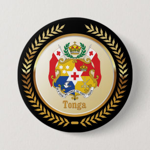 Macaron Rond 7,6 Cm Tonga Coat Of Arms