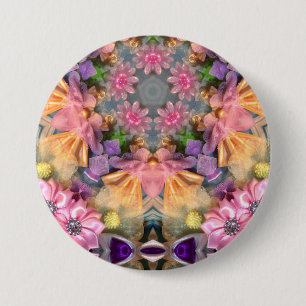 Macaron Rond 7,6 Cm ~ Tons Jaune, Violet, Rose, Bleu ~ Bouton