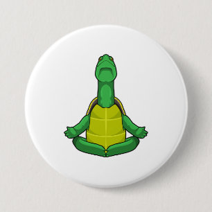 Macaron Rond 7,6 Cm Tortue à la méditation de Yoga