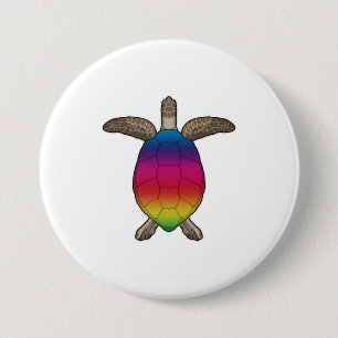 Macaron Rond 7,6 Cm Tortue aux couleurs arc-en-ciel
