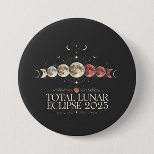 Macaron Rond 7,6 Cm Total Lunar Eclipse 2025 Astronomie Nord-Ouest des