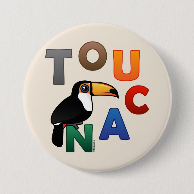 Macaron Rond 7,6 Cm Toucan coloré (Devant)