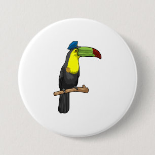Macaron Rond 7,6 Cm Toucan en tant que policier