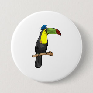 Macaron Rond 7,6 Cm Toucan en tant que policier
