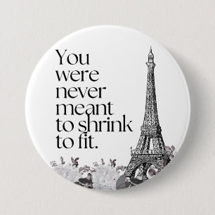 Macaron Rond 7,6 Cm Tour Eiffel de Paris Art mural de citation motivat