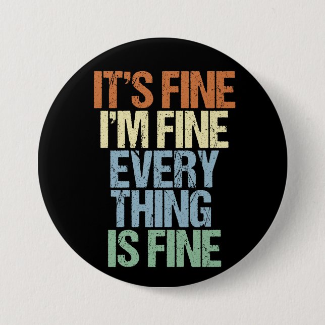 Macaron Rond 7,6 Cm Tout est fin Bouton noir fin (Devant)