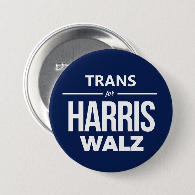 Macaron Rond 7,6 Cm Trans pour Harris Walz (Devant & derrière)