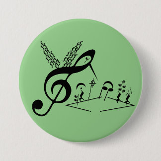 Macaron Rond 7,6 Cm Treble Clef, colibri, symboles de musique, musique