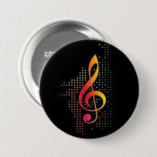 Macaron Rond 7,6 Cm Treble Clef Music