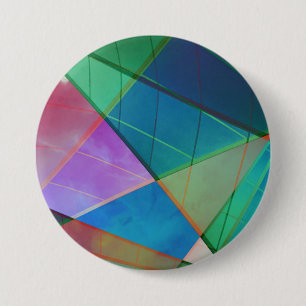 Macaron Rond 7,6 Cm Triangles modernes, colorés, trapézoïdes forme l'a