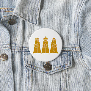 Macaron Rond 7,6 Cm Trois Sages Hommes Rois de la Nativité Moderne