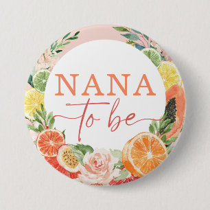 Macaron Rond 7,6 Cm Tropical Citrus Baby Shower Nana à Venir
