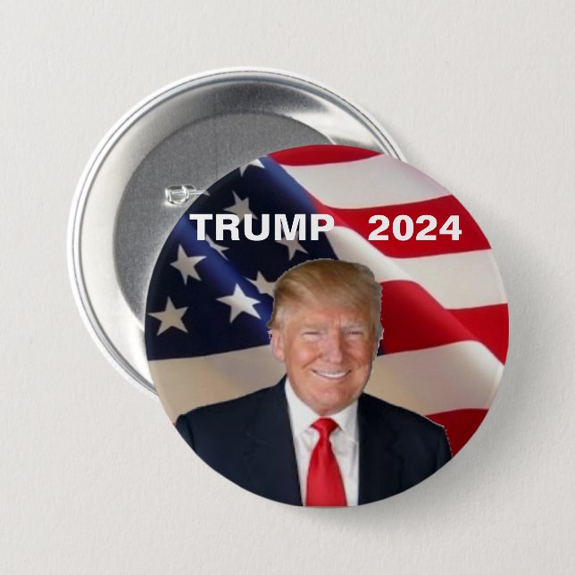 Macaron Rond 7,6 Cm Trump 2024 (Devant & derrière)