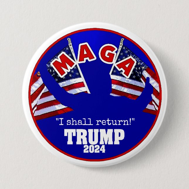 Macaron Rond 7,6 Cm Trump 2024 (Devant)
