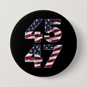 Macaron Rond 7,6 Cm Trump 2024 45 47 Vintage États-Unis