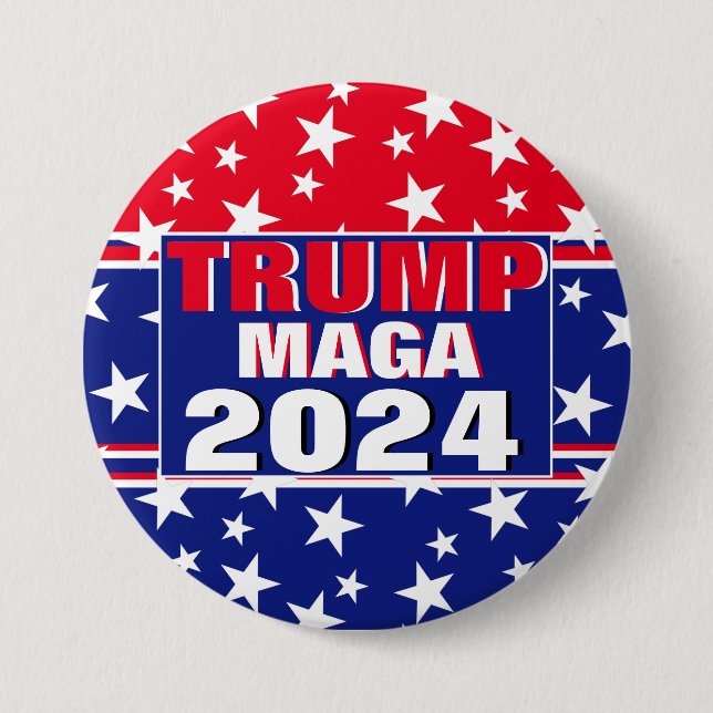 MACARON ROND 7,6 CM TRUMP 2024 MAGA (Devant)