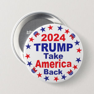 Macaron Rond 7,6 Cm TRUMP 2024 Reprendre l'Amérique