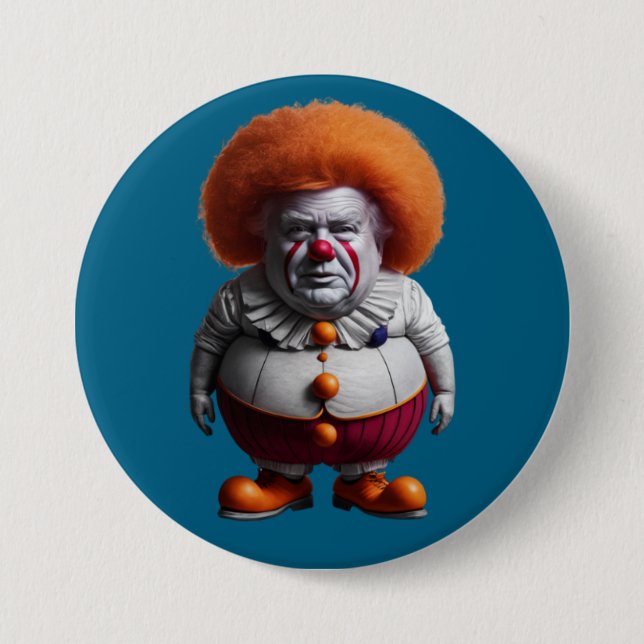 Macaron Rond 7,6 Cm Trump Clown Button (Devant)