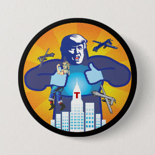 Macaron Rond 7,6 Cm Trump contre Hillary