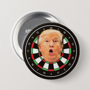 Macaron Rond 7,6 Cm Trump Dartboard Drôle Donald Cible de flechettes P