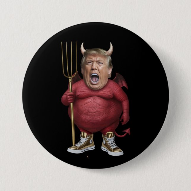 Macaron Rond 7,6 Cm Trump Devil Button (Devant)