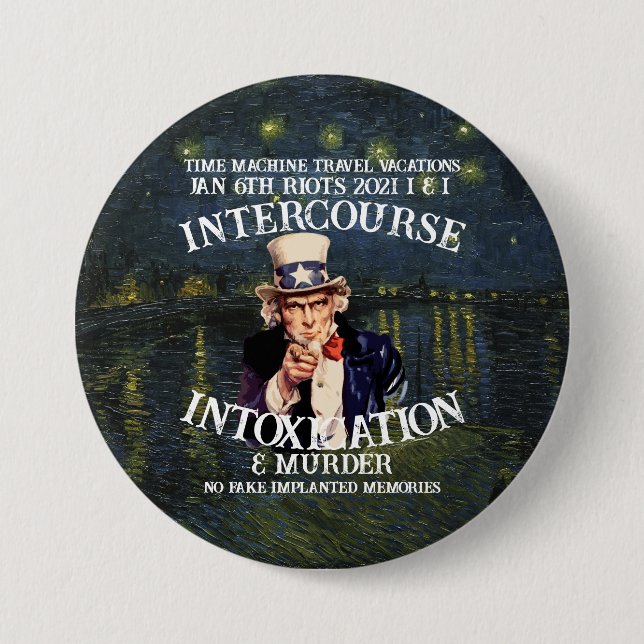 Macaron Rond 7,6 Cm Trump DHS FBI CBP Dead Elvis Presley Toilet FLAG (Devant)