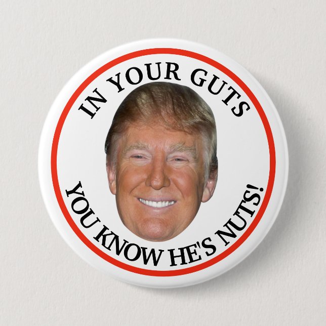 Macaron Rond 7,6 Cm Trump est fou ! (Devant)