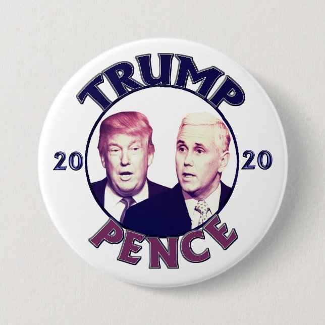 Macaron Rond 7,6 Cm Trump Pence 2020 (Devant)