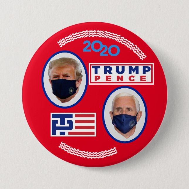 Macaron Rond 7,6 Cm Trump / Pence covid-2020 (Devant)