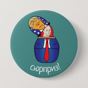 Macaron Rond 7,6 Cm Trump - Poupée russe Poutine