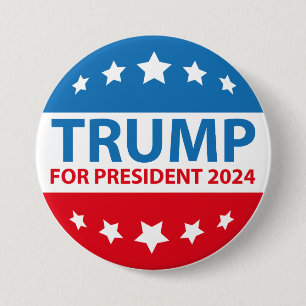 Macaron Rond 7,6 Cm Trump pour le président 2024