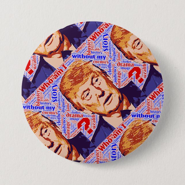 Macaron Rond 7,6 Cm Trump Qui Suis-Je Vraiment Marqué Bouton Arrière R (Devant)