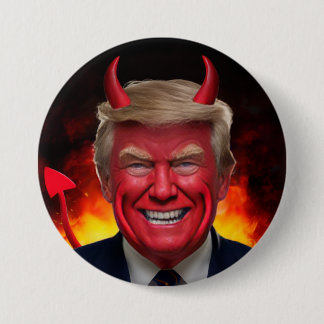 Macaron Rond 7,6 Cm Trump Satan Button