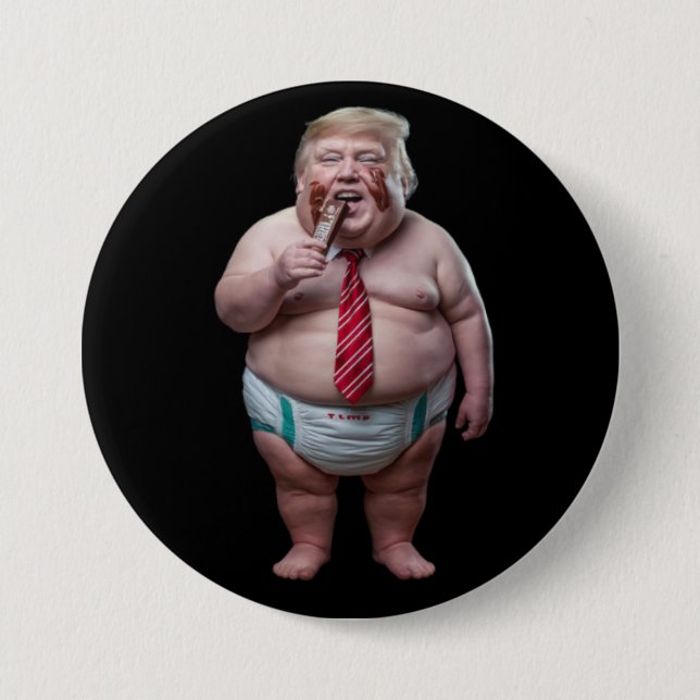 Macaron Rond 7,6 Cm Trump Toddler Button (Devant)