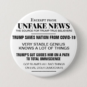 MACARON ROND 7,6 CM TRUMP UNFAKE NEWS