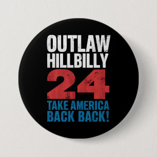 Macaron Rond 7,6 Cm Trump Vance 2024 Hors-la-loi Hillbilly Drapeau amé