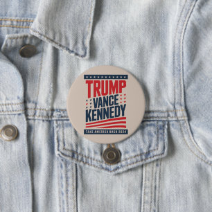 Macaron Rond 7,6 Cm Trump Vance Kennedy Reprenez l'Amérique 2024