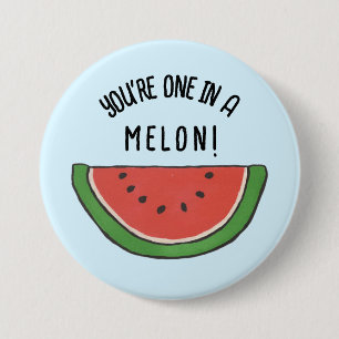 Macaron Rond 7,6 Cm Tu es un sur un bouton de melon