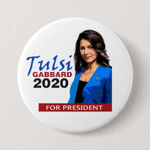 Macaron Rond 7,6 Cm Tulsi Gabbard pour le président 2020