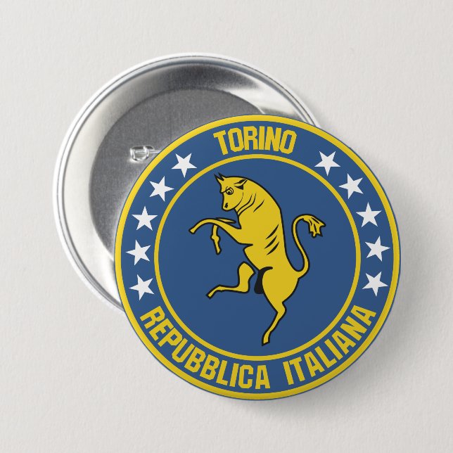 Macaron Rond 7,6 Cm Turin (Devant & derrière)