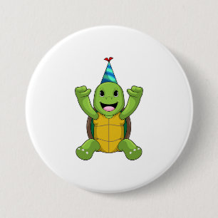 Macaron Rond 7,6 Cm Turtle at Birthday