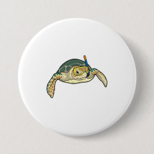 Macaron Rond 7,6 Cm Turtle Diver Snorkel