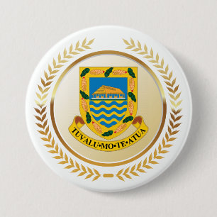 Macaron Rond 7,6 Cm Tuvalu Armoiries