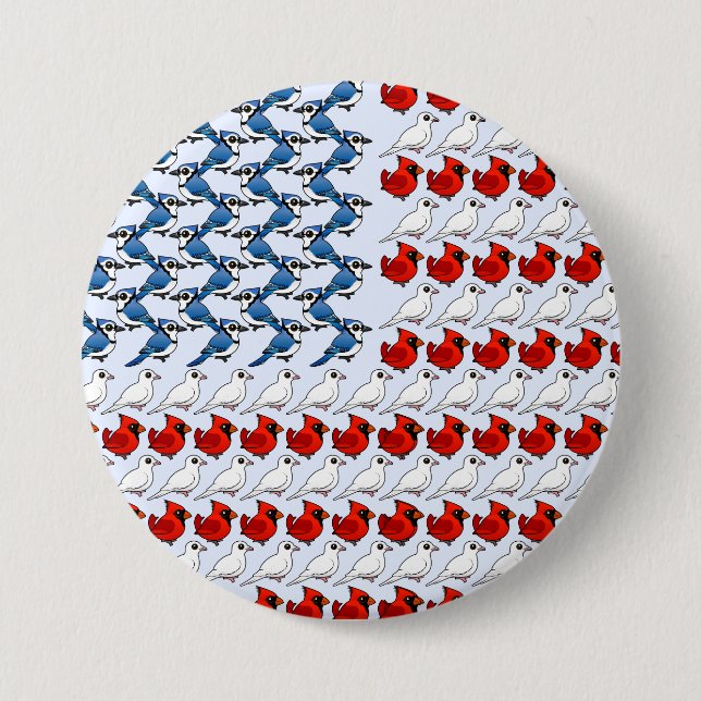 Macaron Rond 7,6 Cm U.S. Drapeau des oiseaux (Devant)