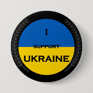 Macaron Rond 7,6 Cm Ukraine soutien Pin