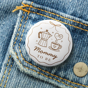 Macaron Rond 7,6 Cm Un Bébé Rustique Brasse Du Café Maman Pour Être Bo