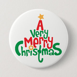 Macaron Rond 7,6 Cm Un bouton rond de Noël très joyeux