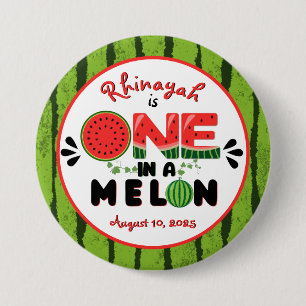 Macaron Rond 7,6 Cm UN dans Melon Watermelon Premier anniversaire Cand
