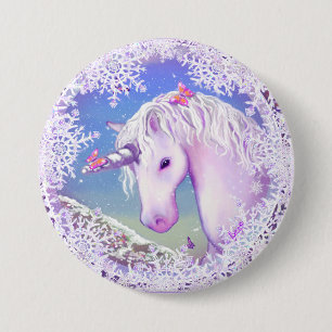 Macaron Rond 7,6 Cm Un paradis pourpre & neige