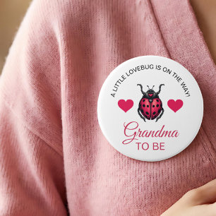Macaron Rond 7,6 Cm Un Petit LoveBug Est En Route Grand-Mère Ladybug À